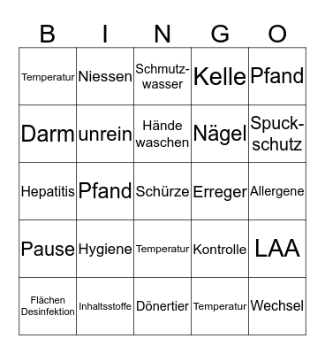 PÄDAGOGEN Bingo Card