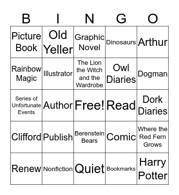 Library Bingo!  Bingo Card