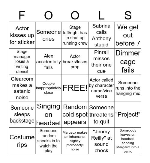 Tech Week Bingo Card