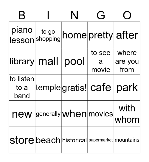 Bingo Card