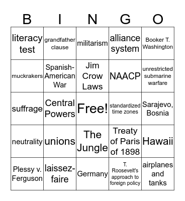 Final Exam BINGO Card