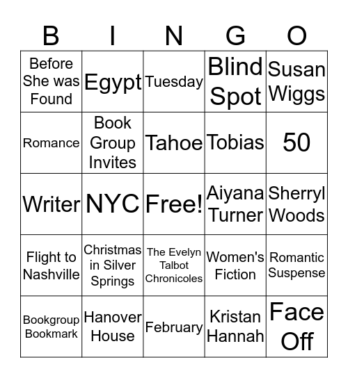 Book group Bingo Card