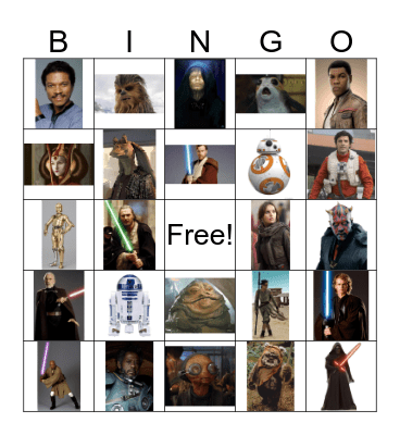 Star Wars Reads Day Bingo Card