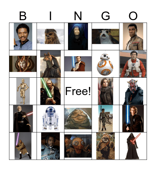 Star Wars Reads Day Bingo Card