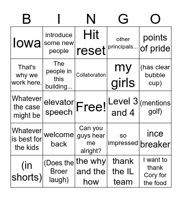Broer Binng (Please bring to the first meeting and don't let Chad know about it until someone yells bingo) Bingo Card