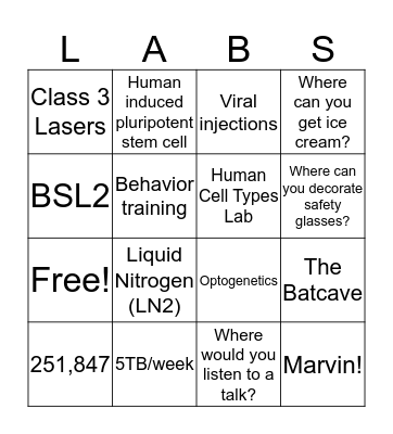 Safety Day Bingo Card