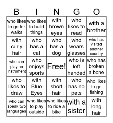 People BINGO (Someone...) Bingo Card