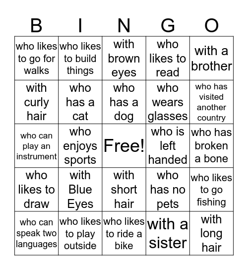 People BINGO (Someone...) Bingo Card