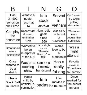 Wedding Bingo Card