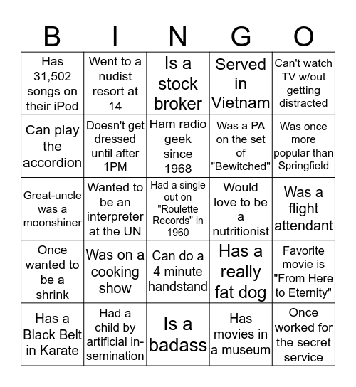 Wedding Bingo Card