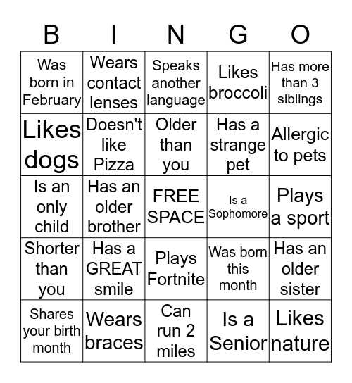 Team Building 2019 Bingo Card