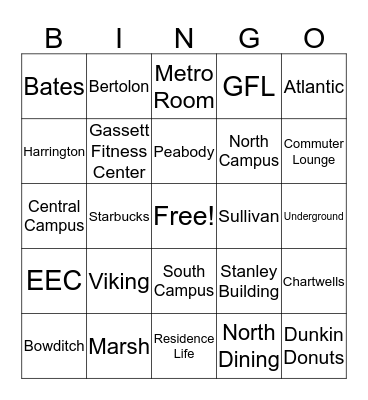 Orientation Bingo Card