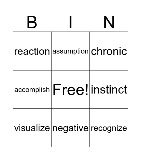 Lesson 4 Module 2 Bingo Card