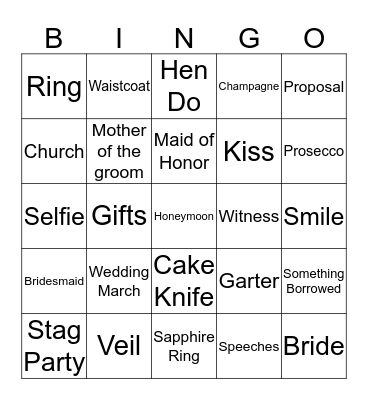 Dani's Hen Do Bingo Card