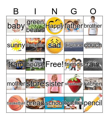 Review Words Bing Bingo Card