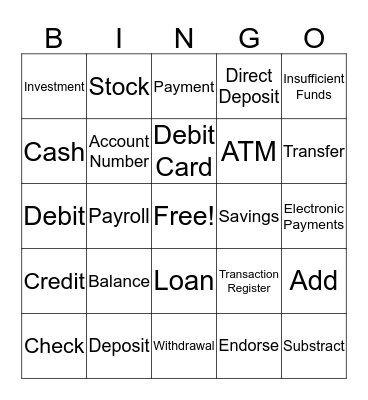 Financial Bingo Card