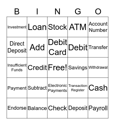 Financial Bingo Card