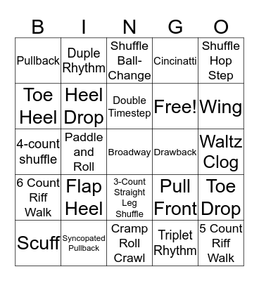 Tap Olympics Bingo  Bingo Card