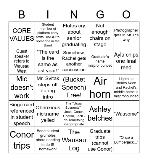 graduation bingo 2019 bingo card