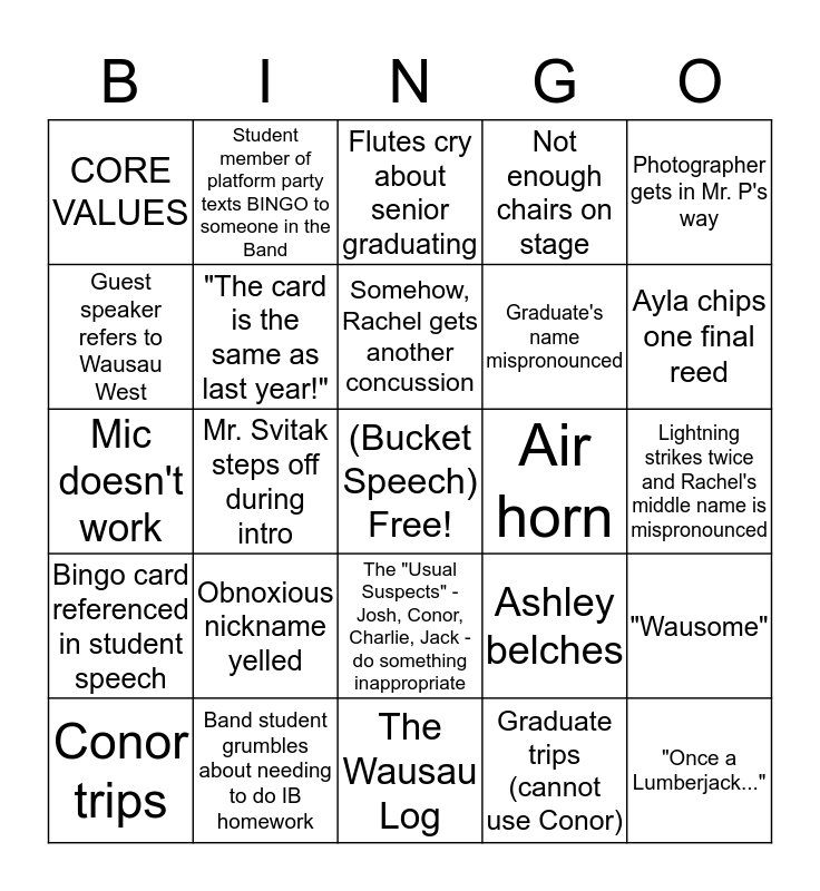 graduation bingo 2019 bingo card