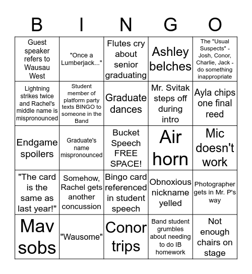 Graduation Bingo 2019 Bingo Card