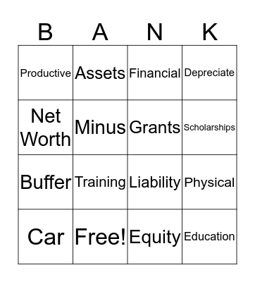 Building Your Financial Future Bingo Card