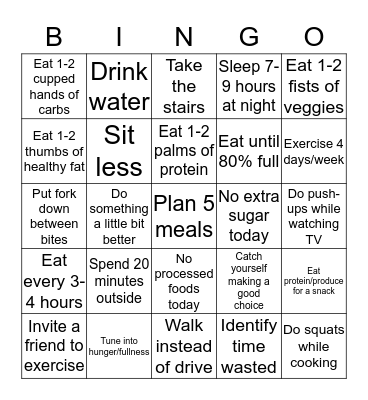 Empowered Wellness & Fitness Summer 2019 Bingo Card