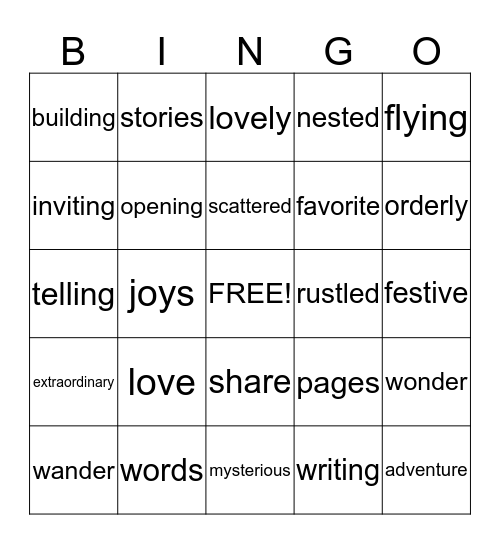Library Bingo Card