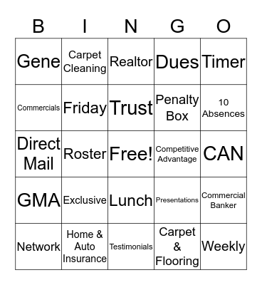 CAN GROUP BINGO Card