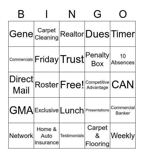 CAN GROUP BINGO Card