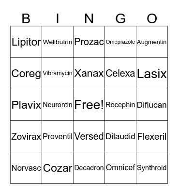 MEDICAL BINGO Card