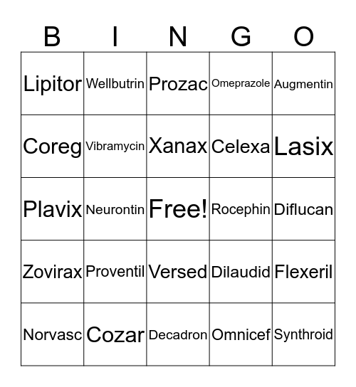 MEDICAL BINGO Card