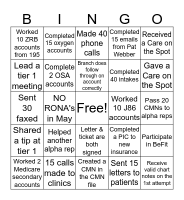 June 60 Month/Med Effective Bingo Card
