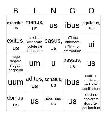 Chapter 20 Bingo Card