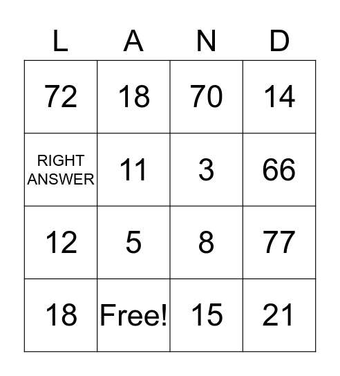Land Rights BINGO Card