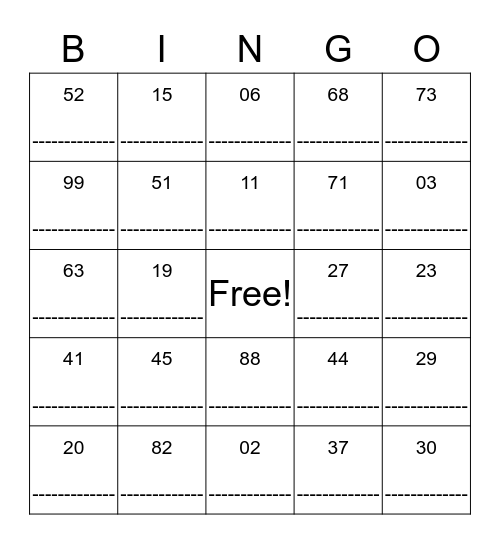 BC Fun Facts Bingo Card