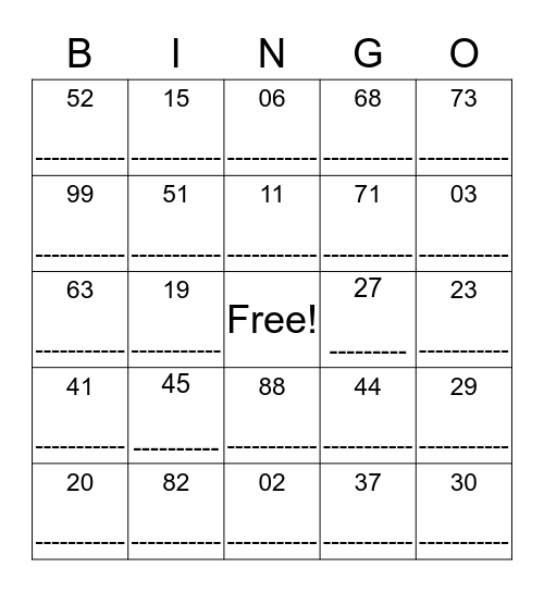 BC Fun Facts Bingo Card