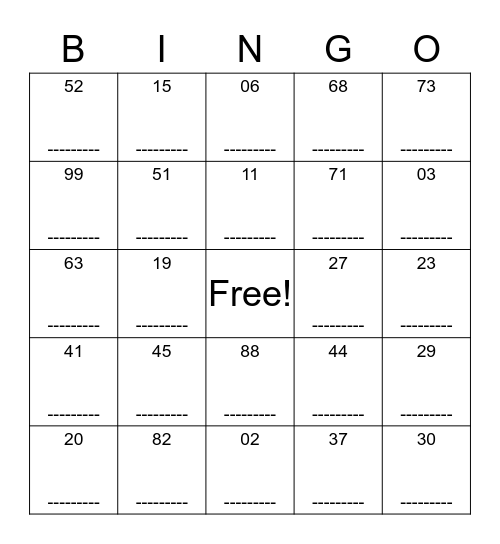 BC Fun Facts Bingo Card