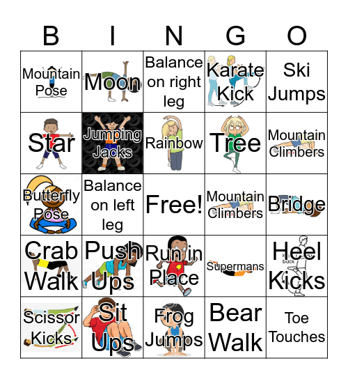 Fitness Bingo Fun Bingo Card