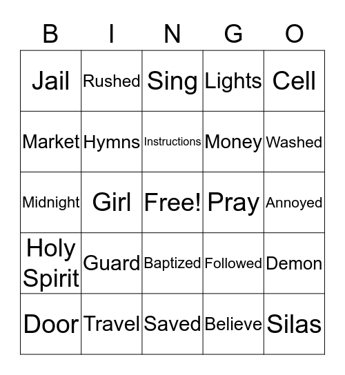 Listen for these words today! Bingo Card