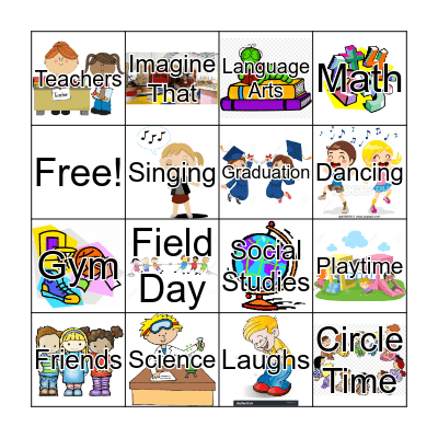 Preschool Memories  Bingo Card