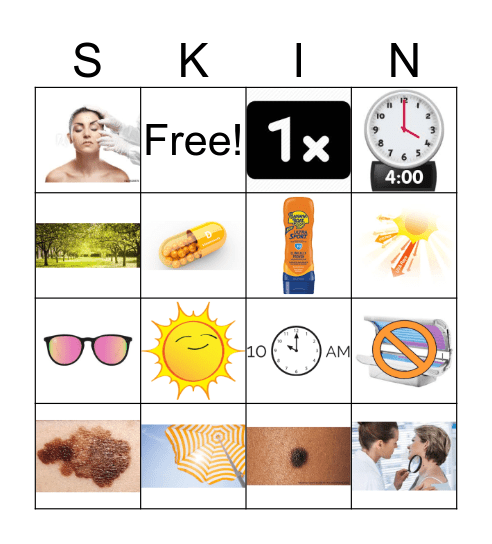 Skin Cancer Awareness Bingo Card