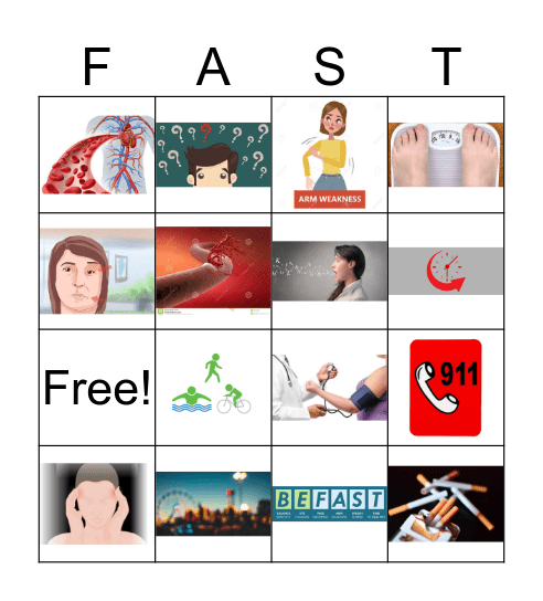 Stroke Awareness Bingo Card