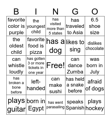 BINGO Card