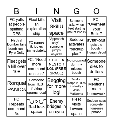 Goku Bingo (EVEMail Ikuorai for suggestions) Bingo Card