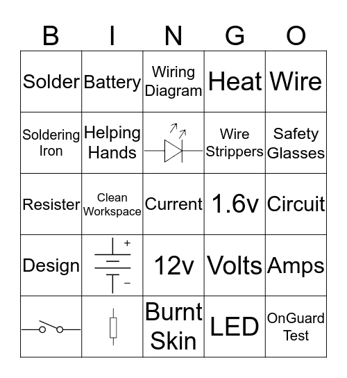 Yr7 LED Frame B I N G O Bingo Card