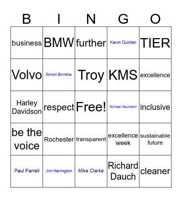 Delphi Excellence Week Bingo Card