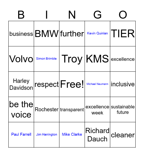 Delphi Excellence Week Bingo Card