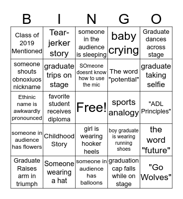 IIT Perspectives Class of 2019  Bingo Card