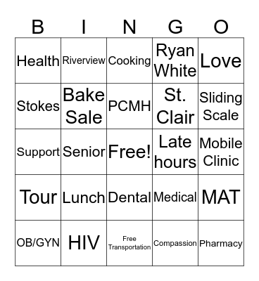 Ben Rose Tour Bingo Card